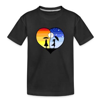 COEUR YING YANG - T-shirt bio Premium Enfant - noir - Devant