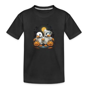 Halloween fantômes oies Trick or Treat collecte - T-shirt bio Premium Enfant - noir - Devant