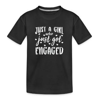 Fiancée, Fille, Partenaire, Cadeau, Fiançailles - T-shirt bio Premium Enfant - noir - Devant