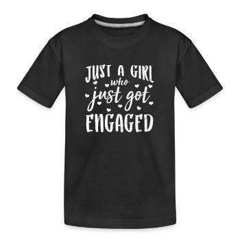 Juste une fille qui vient de se fiancer en couple - T-shirt bio Premium Enfant - noir - Devant