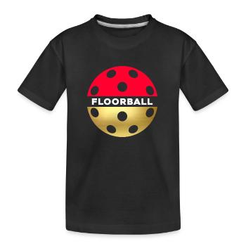 Floorball floorball ball Floorball player - Kids' Premium Organic T-Shirt - black - Front