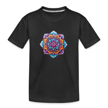 Mandalablüte - Kinder Premium Bio T-Shirt - Schwarz - Vorne