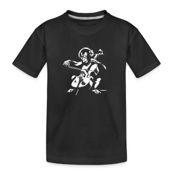 Cello Monkey Orchestra Street Art Banksy Style - Kids' Premium Organic T-Shirt - black - Front
