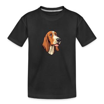 Hannoveraner Hund Rasse Cartoon Kawaii Illustration - Kinder Premium Bio T-Shirt - Schwarz - Vorne