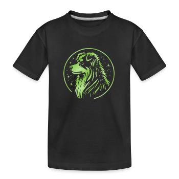 Traumhund Aussie grün - Kinder Premium Bio T-Shirt - Schwarz - Vorne