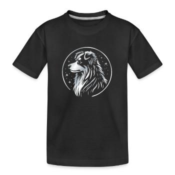 Traumhund Aussie silber - Kinder Premium Bio T-Shirt - Schwarz - Vorne