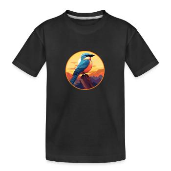 Jay Bird Aquarelle Colorée Dessin Animé Kawaii Animal - T-shirt bio Premium Enfant - noir - Devant