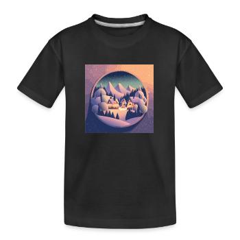 Dorf in Schneekugel - Kinder Premium Bio T-Shirt - Schwarz - Vorne