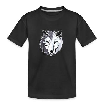 Wolf - Illustration - Kinder Premium Bio T-Shirt - Schwarz - Vorne