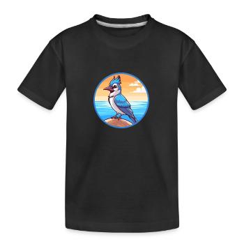 Geai bleu aquarelle dessin animé Kawaii Clipart Animal - T-shirt bio Premium Enfant - noir - Devant