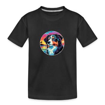 Race de chien de berger des Carpates Dessin animé coloré Wat - T-shirt bio Premium Enfant - noir - Devant
