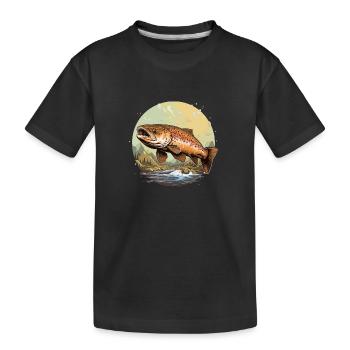 Forelle - Kinder Premium Bio T-Shirt - Schwarz - Vorne