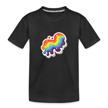 Rainbow Pouring Paint - Kids' Premium Organic T-Shirt - black - Front