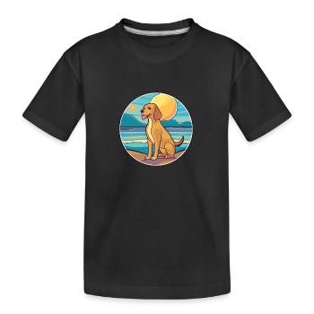 Braque Saint Germain race de chien dessin animé Kawaii chien - T-shirt bio Premium Enfant - noir - Devant