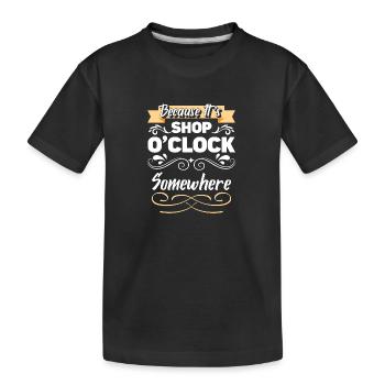 Shoppen Geschenk Königin - Kinder Premium Bio T-Shirt - Schwarz - Vorne