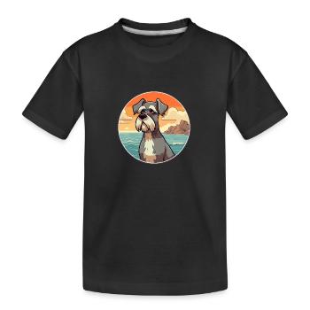 Standard Schnauzer chien race dessin animé Kawaii chien - T-shirt bio Premium Enfant - noir - Devant