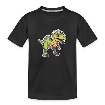 dinosaure dessin animé - T-shirt bio Premium Enfant - noir - Devant