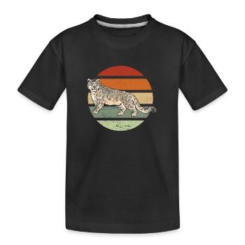 Schneeleopard - Kinder Premium Bio T-Shirt - Schwarz - Vorne