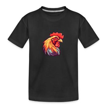 Chicken Colorful Watercolor Cartoon Kawaii Animal - Kids' Premium Organic T-Shirt - black - Front