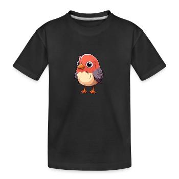 Kuckuck niedliche Karikatur Kawaii Aquarell Tier Haustier - Kinder Premium Bio T-Shirt - Schwarz - Vorne