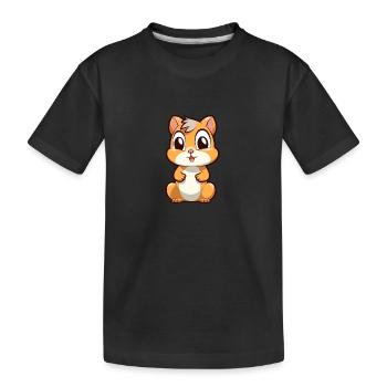 Chipmunk Mignon Dessin Animé Kawaii Aquarelle Animal de compagnie - T-shirt bio Premium Enfant - noir - Devant