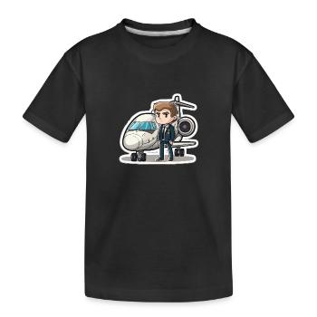 L’aviateur - T-shirt bio Premium Enfant - noir - Devant