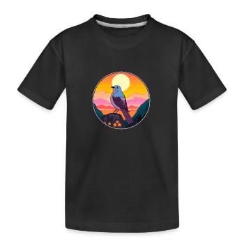 Kuckuck buntes Aquarell Cartoon Kawaii Tier - Kinder Premium Bio T-Shirt - Schwarz - Vorne