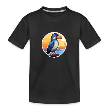 Jay drôle de dessin animé kawaii plage illustration - T-shirt bio Premium Enfant - noir - Devant