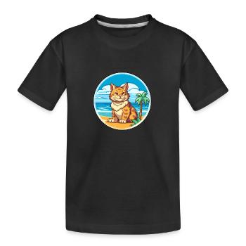 Rotluchs Aquarell Cartoon Kawaii Clipart Tier - Kinder Premium Bio T-Shirt - Schwarz - Vorne