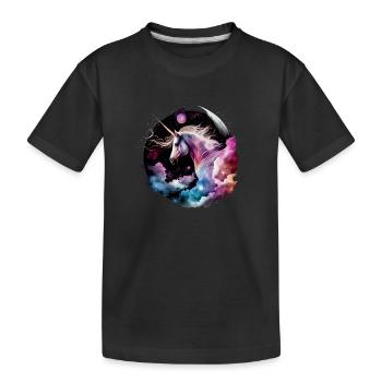 Magisches Einhorn - Kinder Premium Bio T-Shirt - Schwarz - Vorne