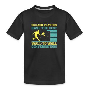 Joueur de squash Joueur de squash Joueur de tennis Raquetball Spor - T-shirt bio Premium Enfant - noir - Devant