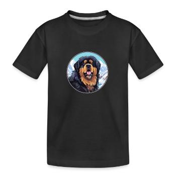 Tibetischer Mastiff Hunderasse Cartoon Kawaii Watercolo - Kinder Premium Bio T-Shirt - Schwarz - Vorne