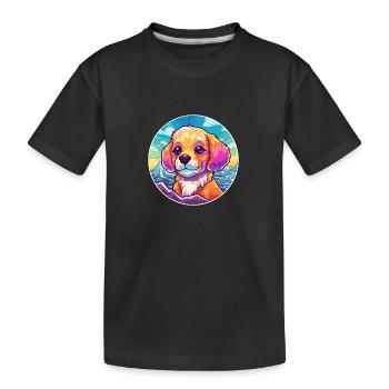 Briquet Griffon Vendéen Chien Race Cartoon Kawaii W - T-shirt bio Premium Enfant - noir - Devant