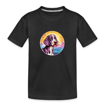 Auvergne Pointer chien race Cartoon Kawaii Watercol - T-shirt bio Premium Enfant - noir - Devant