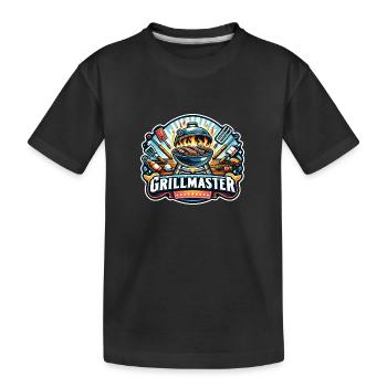 GrillMaster - Grill Illustration - Kids' Premium Organic T-Shirt - black - Front