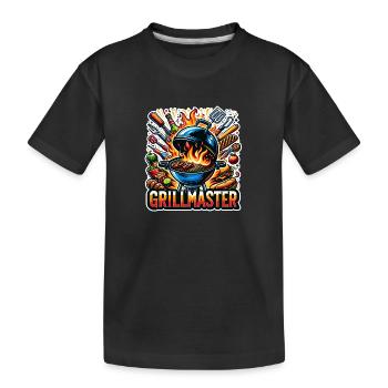 GrillMaster - Grill Illustration - Kids' Premium Organic T-Shirt - black - Front