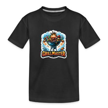 GrillMaster - Grill Illustration - Kids' Premium Organic T-Shirt - black - Front