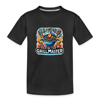 GrillMaster - Grill Illustration - Kids' Premium Organic T-Shirt - black - Front