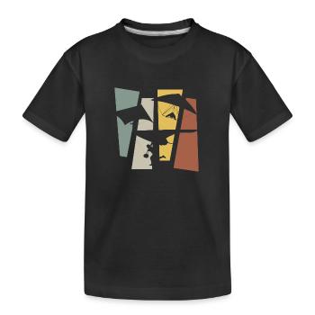 Vintage Retro Gleitschirmfliegen - Kinder Premium Bio T-Shirt - Schwarz - Vorne
