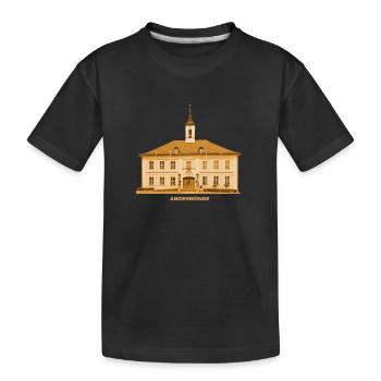 Angermuende Rathaus Uckermark Brandenburg - Kinder Premium Bio T-Shirt - Schwarz - Vorne