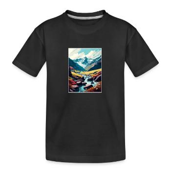 Hohe Tauern Österreich Park Vintage Reiseposter WPA - Kinder Premium Bio T-Shirt - Schwarz - Vorne