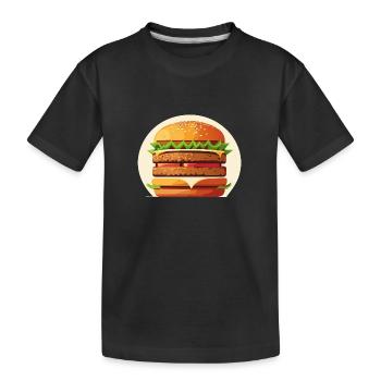 Saftiger leckerer Burger - Kinder Premium Bio T-Shirt - Schwarz - Vorne