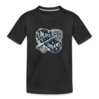 Déverrouiller les rêves - Illustration clé - T-shirt bio Premium Enfant - noir - Devant