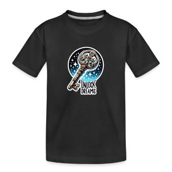 Déverrouiller les rêves - Illustration clé - T-shirt bio Premium Enfant - noir - Devant