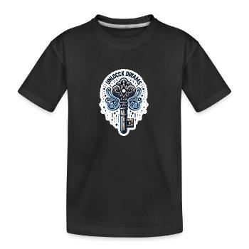 Déverrouiller les rêves - Illustration clé - T-shirt bio Premium Enfant - noir - Devant