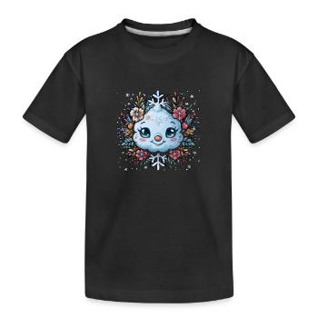 Schneeflocke für Kinder - Kinder Premium Bio T-Shirt - Schwarz - Vorne