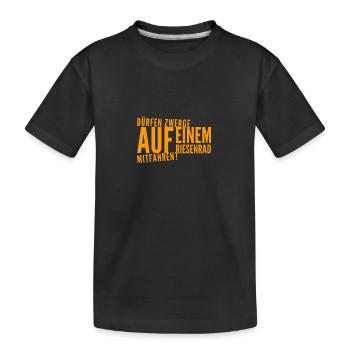 Zwerge auf dem Riesenrad - Kinder Premium Bio T-Shirt - Schwarz - Vorne