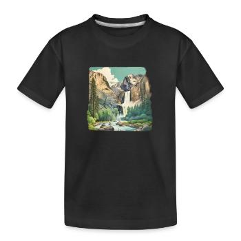 Wunder schöne Berglandschaft - Kinder Premium Bio T-Shirt - Schwarz - Vorne