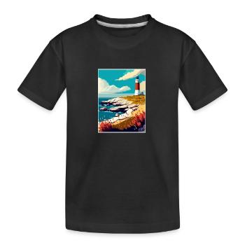 Portland Bill Angleterre Vintage voyage affiche WPA - T-shirt bio Premium Enfant - noir - Devant