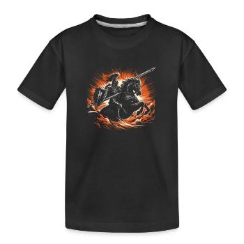 Chevalier en plein galop - T-shirt bio Premium Enfant - noir - Devant